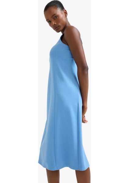 Fit Yuvarlak Yaka Modal Kolsuz Midi Elbise F6186AX25SM