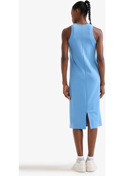 Fit Yuvarlak Yaka Modal Kolsuz Midi Elbise F6186AX25SM