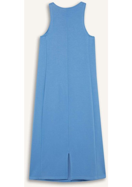 Fit Yuvarlak Yaka Modal Kolsuz Midi Elbise F6186AX25SM