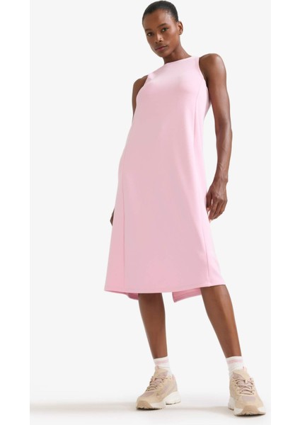 Fit Yuvarlak Yaka Modal Kolsuz Midi Elbise F6186AX25SM