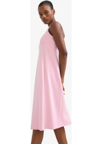 Fit Yuvarlak Yaka Modal Kolsuz Midi Elbise F6186AX25SM