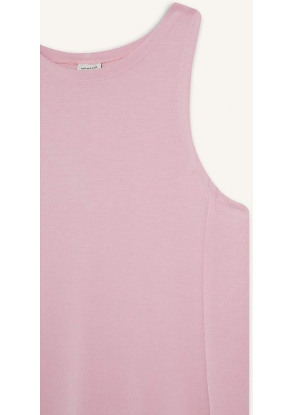 Fit Yuvarlak Yaka Modal Kolsuz Midi Elbise F6186AX25SM