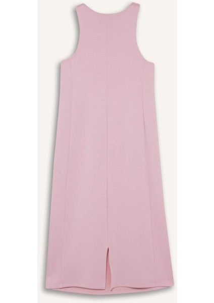 Fit Yuvarlak Yaka Modal Kolsuz Midi Elbise F6186AX25SM