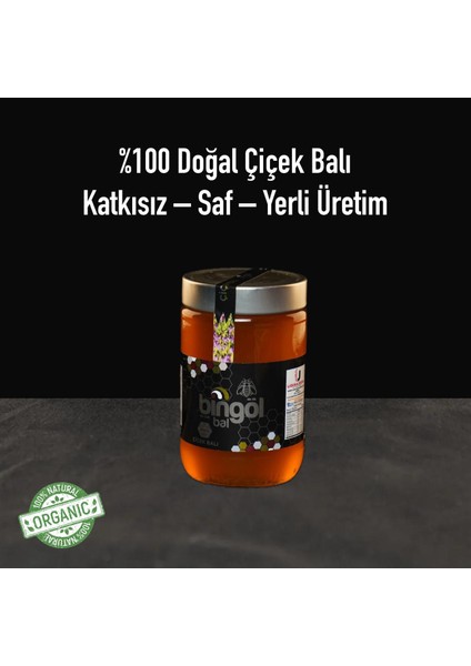 Bingöl Süzme Çiçek Balı Cam Kvn Organik 850 Gr