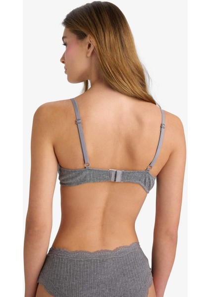 Dantel Detaylı Kaplı Pedsiz Balenli Tişört Bra F6142AX25WN