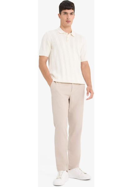 %100 Pamuk Polo Yaka Kısa Kollu Triko Tişört F7133AX25SM