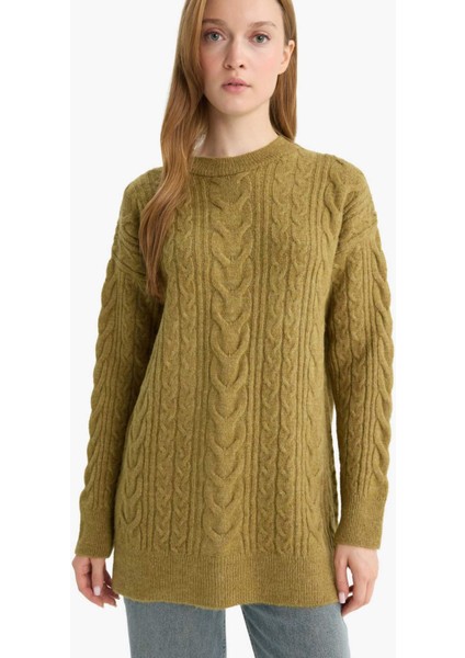 Relax Fit Bisiklet Yaka Triko Kazak Tunik F4530AX25WN