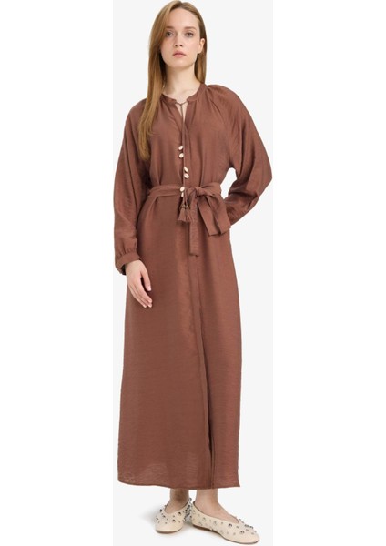 Relax Fit Hakim Yaka Uzun Kollu Elbise D7322AX25AU