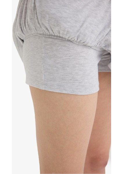 Coool Normal Bel Volanlı Penye Astar Beyaz Mini Etek