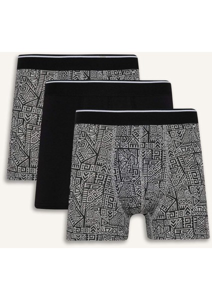 Regular Fit Baskılı 3'lü Boxer E0125AX25AU