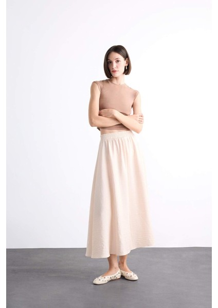 Esnek Belli Midi Etek