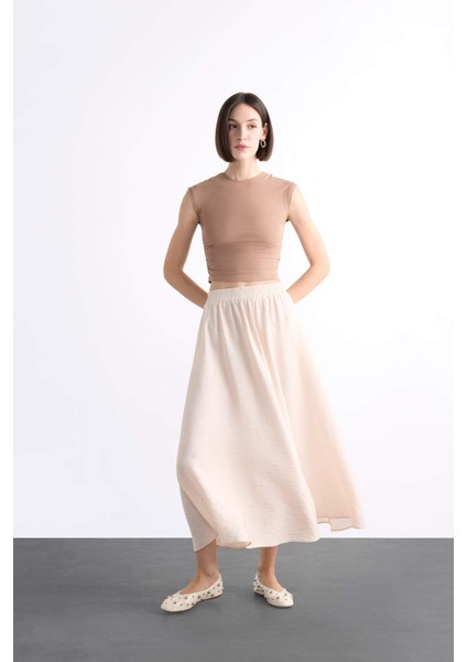 Esnek Belli Midi Etek