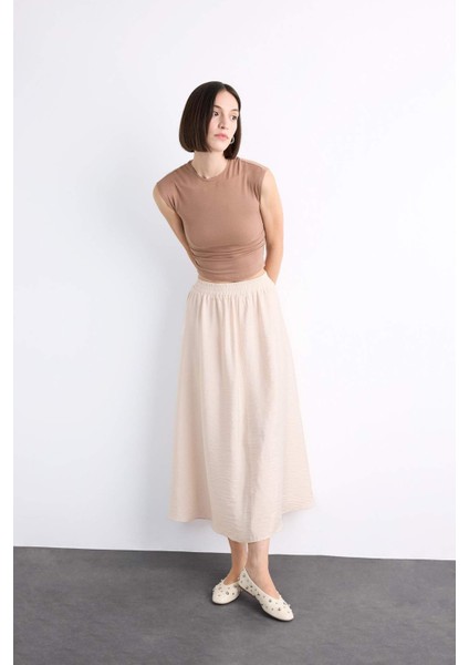 Esnek Belli Midi Etek