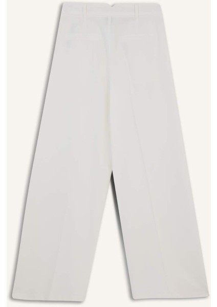 Wide Leg Çift Cepli Yüksek Bel Geniş Paça Pantolon F7341AX25AU