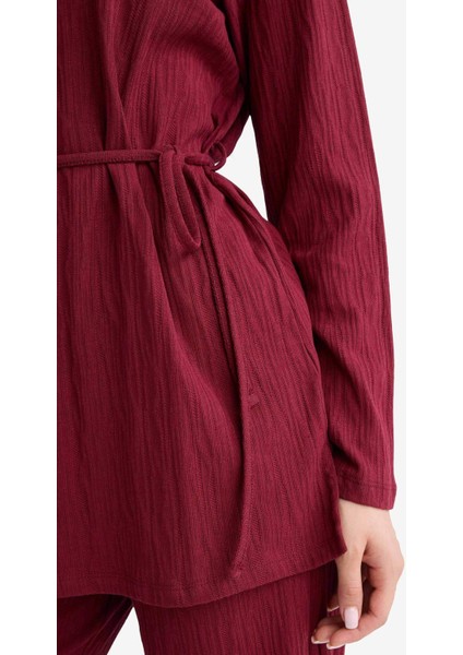 Regular Fit Bisiklet Yaka Bağlamalı Uzun Kollu Tunik F5369AX25AU