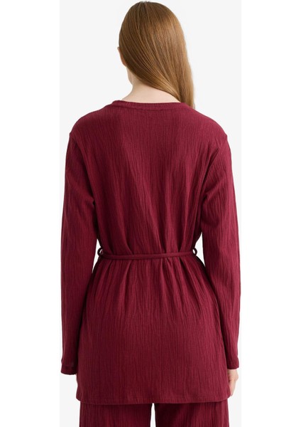 Regular Fit Bisiklet Yaka Bağlamalı Uzun Kollu Tunik F5369AX25AU