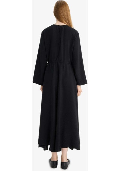 Relax Fit Bisiklet Yaka Uzun Kollu Elbise F3545AX25AU