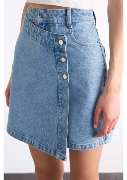 Mini Jean Şort Etek F7503AX25SM