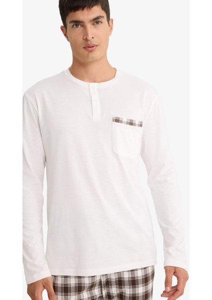 Pijama Takımı Regular Fit Uzun Kollu Üst Kareli Uzun Alt F7488AX25AU