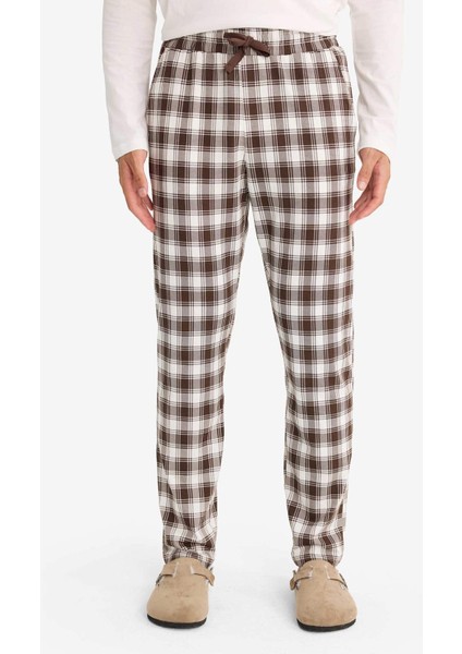 Pijama Takımı Regular Fit Uzun Kollu Üst Kareli Uzun Alt F7488AX25AU