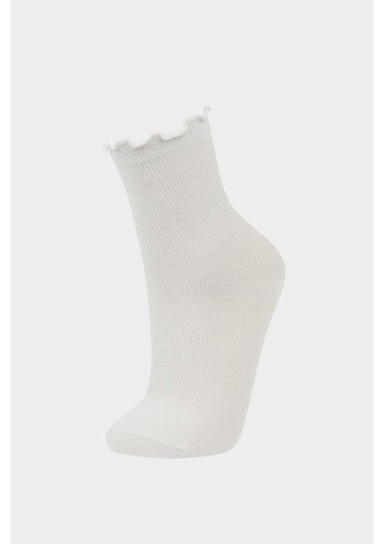 Kız Çocuk 3'lü Pamuklu Uzun Çorap F7217A8NS