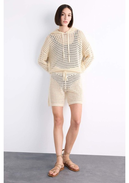 Beli Lastikli Kroşe Plaj Şortu F7463AX25HS