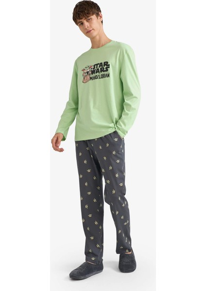 Star Wars-Mandalorian Pijama Takımı Uzun Kollu Üst Uzun Alt F7497AX25AU