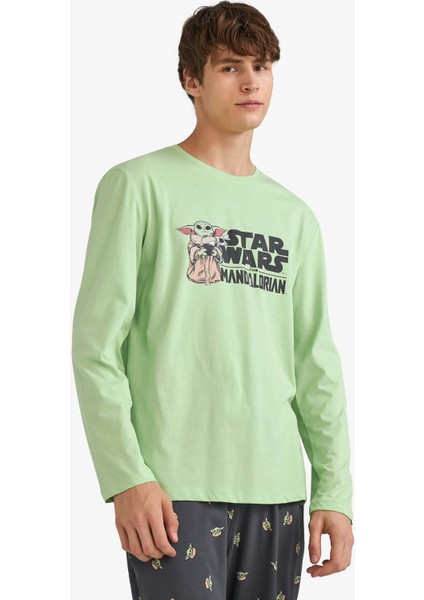 Star Wars-Mandalorian Pijama Takımı Uzun Kollu Üst Uzun Alt F7497AX25AU