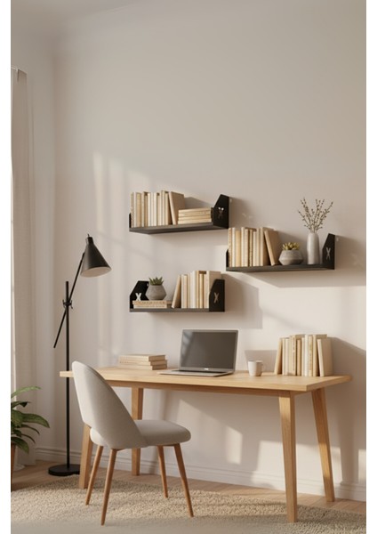 Raf Metal Duvar Rafı Kitaplık Aksesuar Düzenleyici Su Terazisi Hediye Ahşap Rafa Göre Daha Dayanıklı