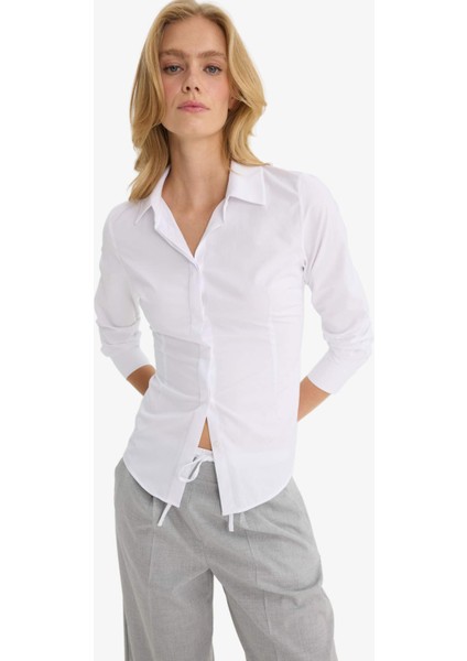 Fitted Bengalin Uzun Kollu Gömlek Y4651AZ25WN