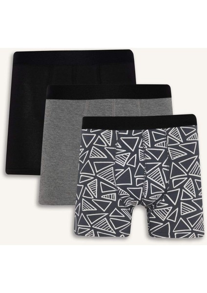 Regular Fit Baskılı 3'lü Boxer D7515AX25AU