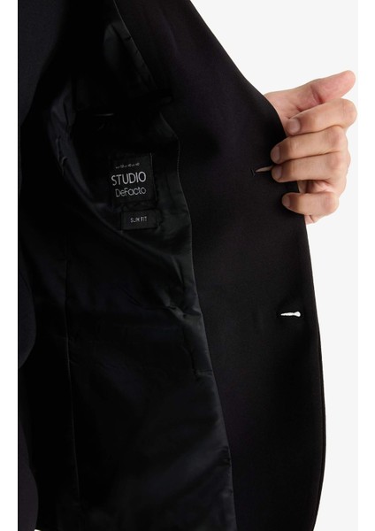 Slim Fit Dar Kesim Düğmeli Blazer Ceket F7575AX25AU