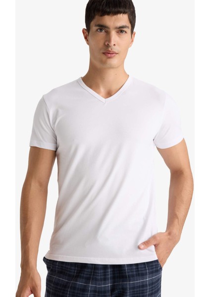 Slim Fit Dar Kesim V Yaka Üst L4884AZ25AU