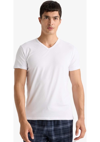 Slim Fit Dar Kesim V Yaka Üst L4884AZ25AU