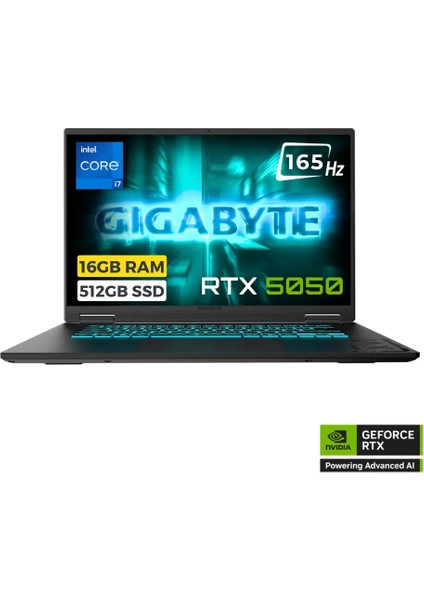 Gaming A16 Cth I7-13620H 16GB 512GB SSD 8gb RTX5050 85W 16 Fhd+ 165Hz Freedos Gaming Notebook