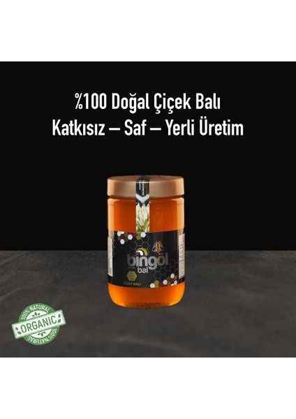 Bingöl Süzme Çiçek Balı Cam Kavanoz Naturel 850 gr