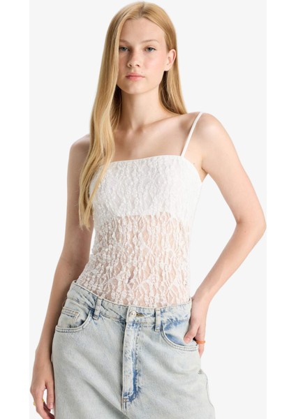 Afra x DeFacto Coool Fitted Dantel Bodysuit F7895AX25HS