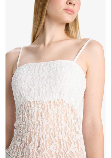 Afra x DeFacto Coool Fitted Dantel Bodysuit F7895AX25HS