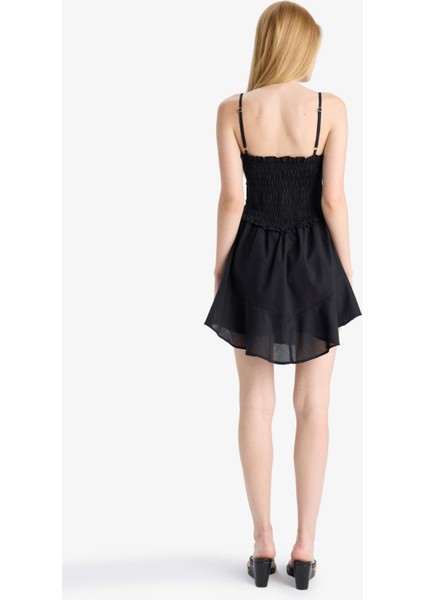 Coool Askılı Vual Mini Siyah Elbise F7671AX25SM