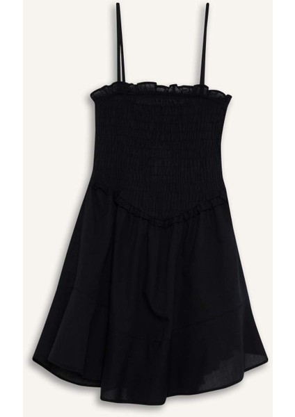 Coool Askılı Vual Mini Siyah Elbise F7671AX25SM