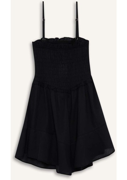 Coool Askılı Vual Mini Siyah Elbise F7671AX25SM