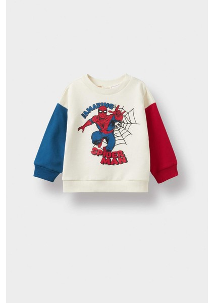 Erkek Bebek Marvel Comics Bisiklet Yaka İçi Yumuşak Tüylü Sweatshirt F5006A525AU