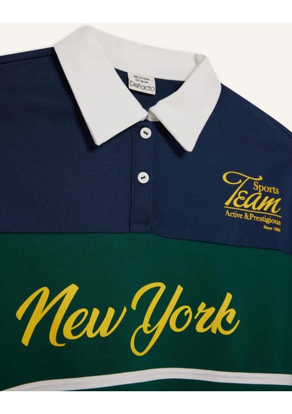 Kız Çocuk Relax Fit Polo Yaka Baskılı Okul Sweatshirt F7584A825AU