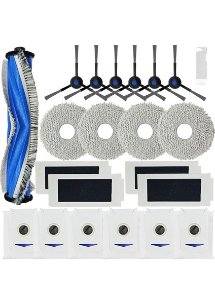 Ecovacs Için T30S / T30S Combo Robot Vakum Temizleyici Aksesuar Yedek Parçalar Kit Ana / Yan Fırça, Filtre, Mop Rag, Toz Çantası (Yurt Dışından)