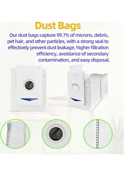 Ecovacs Için T30S / T30S Combo Robot Vakum Temizleyici Aksesuar Yedek Parçalar Kit Ana / Yan Fırça, Filtre, Mop Rag, Toz Çantası (Yurt Dışından) fiyatları