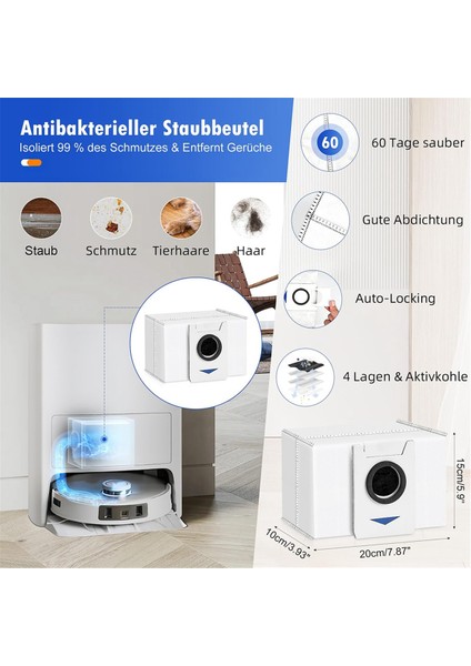 Ecovacs Deebot T20 OMNI/T20/T20 MAX/T20 Pro Vapuum Ana Yan Fırça Pot Filtre Filtre Toz Çantası Için Yedek Parçalar (Yurt Dışından) modelleri