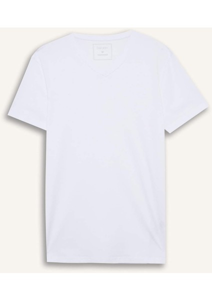 Slim Fit Dar Kesim V Yaka Üst D6187AX25WN