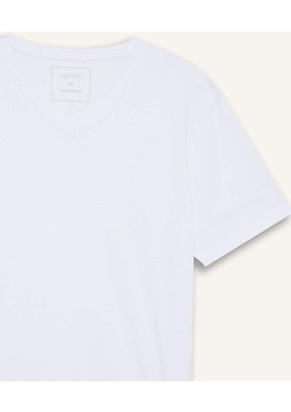 Slim Fit Dar Kesim V Yaka Üst D6187AX25WN