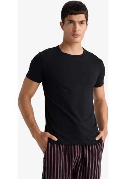 Slim Fit Dar Kesim Bisiklet Yaka Üst L4885AZ25AU