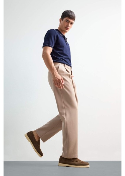 Straight Fit Pileli Cepli Düz Paça Kumaş Pantolon F7140AX25AU